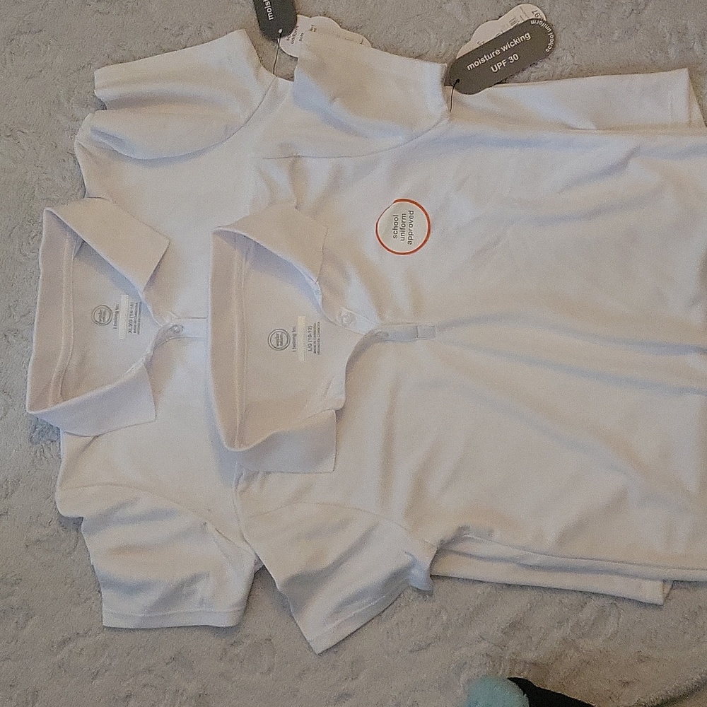 2 new white uniform tops